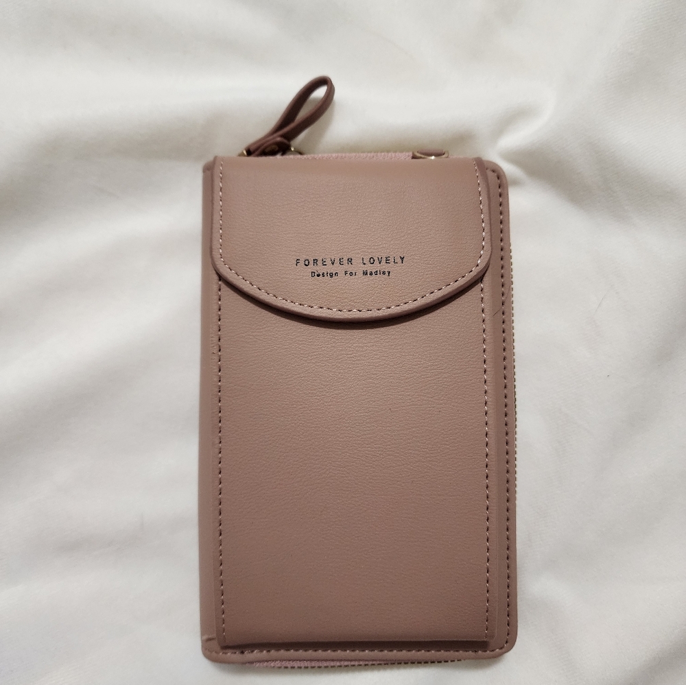 Forever Lovely Cellphone Wallet- tan/blush